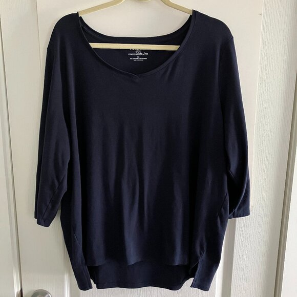 Talbots Stretch Weekend Tee Shirt Top Women's Size 3X Classic Blue Capsule. - Picture 1 of 10